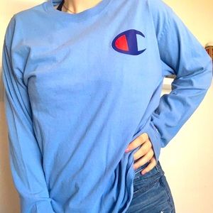 Champion Long Sleeve Blue T-shirt